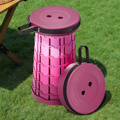 Folding Telescopic Stool Storage Stool Outdoor Travel Folding Stool Adjustable Plastic Fishing Stool