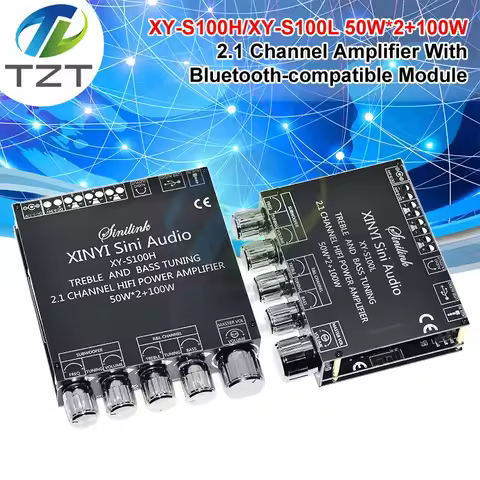 Bluetooth 5.0 2.1 Channel Power Audio Stereo Subwoofer Amplifier Board 50W*2+100W HIFI TPA3116D2 Hig