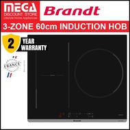 BRANDT BPI163DUB 60CM 3-ZONE INDUCTION HOB
