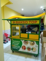 Gerobak Mie ayam Bakso dan seblak atau jajanan lainnya Gerobak Full set Besi