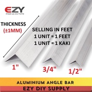 (1 Feet) Aluminium Equal Angle Bar L shape bar sudut aluminium corner angle track