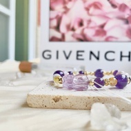 14K包金 水晶手鍊設計 高冰紫水晶貔貅 烏拉圭紫水晶 鈦金 招財手