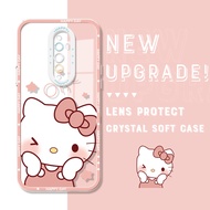 Hontinga Casing Case For OPPO Reno 11 Pro Reno11 F 11F 5G 2F 4 Reno 8 Pro 5G Reno8 T Reno 8T 5G Reno 10 Pro Plus Pro+ 5G Case Transparent Clear Case Cute Hello Kitty Soft Silicone Rubber Cases Back Cover Phone Casing Softcase For Girls