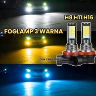 LED FOGLAMP 3 WARNA H8 H11 H16 MOBIL AVANZA AGYA AYLA BRIO JAZZ ERTIGA INNOVA SWIFT CALYA SIGRA FREE