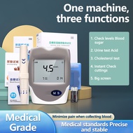 3 in 1 Multifunction Monitor Blood Glucose Meter Uric Acid Meter Cholesterol Test Strips Lancets Glu