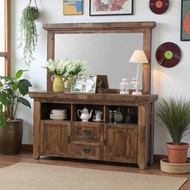 SOLID WOOD 5.5 Feet Side Board With Mirror