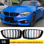 MAGICKIT Pair M-Color Front Kidney Grille For BMW 4 Series F32 F33 F36 M4 F82 F83 2014+auto parts Ca