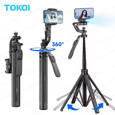 TOKQI C16 Handheld Desktop Gimbal Stabilizer Selfie Stick Tripod AI Tracking 360Β° Rotation Shooting