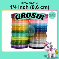 (WHOLESALE) 1/ Satin Ribbon 4 inch (0.6 CM) 1/ Satin Ribbon 4"