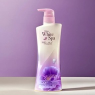 Mistine White Spa White Musk UV Whitening Lotion 400ml: โลชั่นบำรุงผิวกายเนื้อบางเบา ซึมซาบเร็ว หอมล