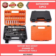 Ready Stock SATAGOOD 53 pcs Ratchet Box Socket Set Box Set Spanner Set