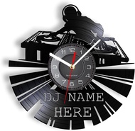 Custom DJ Name Vinyl Record Wall Clock with Color Changing Light Vintage Music Disk DJ Name Personal