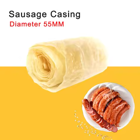 8M*85mm Sausage Casing For Sausage BBQ Steam Sausages Shells Can be Smoked Meat Ham Maker Tools Kitc