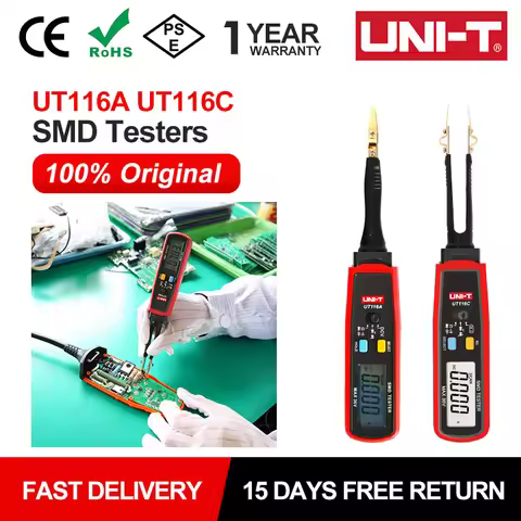 UNI-T UT116A UT116C SMD Tester 36V Voltage Meter Resistance Capacitance Zener Diode Continuity Batte
