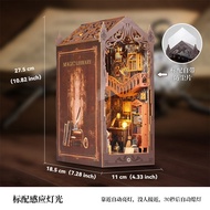 Wooden Creative Bookend Library Induction Bookshelf Magic Handmade diy Hut Ornaments Assembling Male