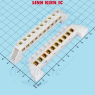 [2 Pieces]- X7-0609C Neutral Connector 10 Pole 450V 60A M4 Screw, Wire Size 11~20AWG Linhkien IC