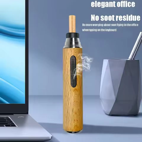 Portable Car Ashtray Mini Car Ashtray Anti Soot-flying Cigarette Cover Anti-ash Luxury Wood Cigarett
