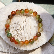[Amethyst Wish Shop] Natural 8MM Peacock Agate Colorful Agate Round Bead Bracelet Female Dream Agate