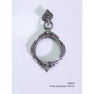 1RND2Whitebrass round amulet casing inner diameter 22mm Buddha Frame White Bras Shape