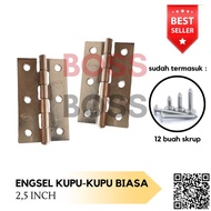 ENGSEL KUPU KUPU BIASA TIPIS STAINLESS STEEL PINTU KAYU 2,5 INCH