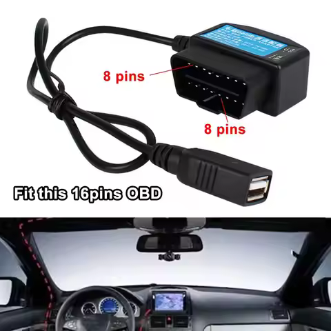 5V 3A Vehicle DVR Switch Wire Parking Monitoring Dash Cam Camcorder Car Charge Cable OBD Hardwire Ki