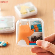 KUZHEN Cute Cartoon Mini Storage Medicine Pill Box Portable Empty Travel Accessories KUZHEN