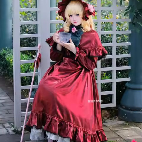 Reiner Rubin Shinku Cosplay Costume Anime Rozen Maiden Women Cute Red Dress Pure Ruby Cosplay Lolita