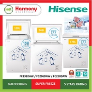 (FREE DELIVERY KL) HISENSE 128L / 178L / 248L Chest Freezer FC132DAW / FC206DAW / FC258DAW Penyejuk 