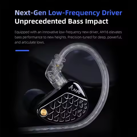KZ AM16 16BA Balanced Armature IEM Monitor Bass Noise Cancelling Sport Headphones Wired HIFI in-ear 