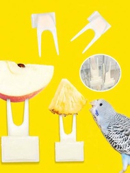 10入組塑料鳥水果叉，鸚鵡水果棒，飼料器，鳥籠配件