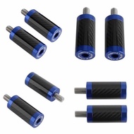 CNC Aluminum with Carbon Fiber Inlay Slider Chachos For Harley Crash Bars [Blue]