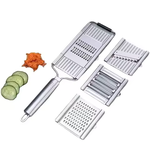4 in1 Vegetable Slicer Stainless Steel Shredder Cutter Multi-Purpose Vegetable Slicer Cuts Set Manua