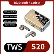S20 Mirror Wireless Bluetooth Earphones 5.2 Mini Binaural Invisible In Ear Ultra Long Standby Earpho
