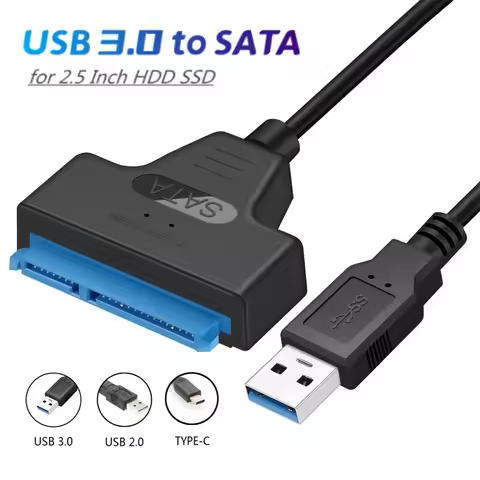 SATA to USB 3.0 / 2.0 Cable Up to 6 Gbps For 2.5 Inch External HDD SSD Hard Drive Sata 3 22 Pin Adap