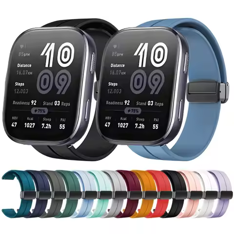 Magnetic Folding Buckle Band for Amazfit Bip 6 5 Bip6 Smart Watch Silicone Strap for Amazfit Bip 6 5