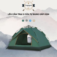 "Foldable Tent For 3-4 People Traveling, Picnic, Play Tent For Kids 2 Doors Ventilated Green Moss Campingnow "