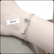 925 SILVER BRACELET WITH WHITE GOLD PLATED KOREAN BRACELET/ AUTHENTIC 925 SILVER BRACELET