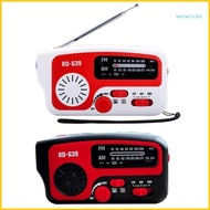 BTM FM AM Emergency Radio 1200mAh Weather Radio with Hand Crank Solar Charging