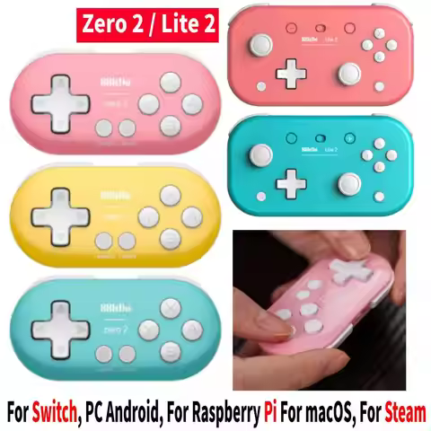 Mini Bluetooth Gamepad 8BitDo Lite 2/Zero 2 Pocket Micro Game Controller for Nintendo Switch/Raspber
