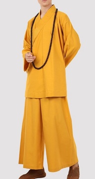 สำหรับทุกเพศทั้งผ้าลินินคุณภาพสูงและผ้าฝ้ายพระเส้าหลินพุทธชุดกังฟูชุดสูท Lohan Arhat เสื้อผ้า Zen สี