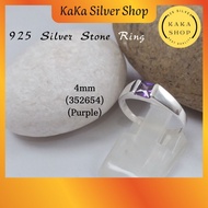 Original 925 Silver 4mm CZ Purple Stone Ring For Women | Perempuan Cincin Batu CZ Ungu Perak 925 | Ready Stock