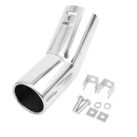 X AUTOHAUX Universal Stainless Steel Curved Exhaust Tail Car Muffler Tip Pipe Fit Diameter 1.91cm/0.