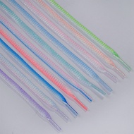 Metallic Shiny Silver Shoelaces Colorful Bright Silk Shoelace Gradient Glitter Flat Shimmering Shoe 