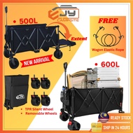 Wagon Trolley Heavy Duty 600L Wagon Trolley Camping Foldable Trolley Cart Troli Wagon Stroller Campi