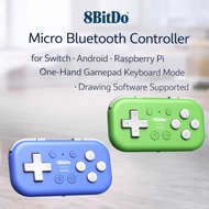 8BitDo Micro Bluetooth Controller for Switch//Raspberry Pi - One-Handed Device with Keyboard Mode an