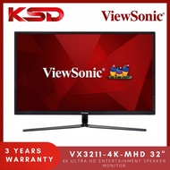 (Ready Stock) ViewSonic 32" VX3211-4K-MHD  / VX3211 4K Ultra HD Entertainment Speaker Monitor - VA T