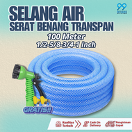SELANG AIR 1 ROLL 100 METER SERAT BENANG / SELANG AIR 1/2 5/8 3/4 1 INCH / SELANG AIR CUCI MOTOR & M