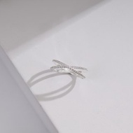 【Gift box】925 Sterling Silver CZ Cross Diamond Ring