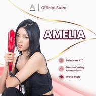 MERAH AIUEO Amelia 9940 Hair Straightener - Wave Hair Curling Iron, Red-Black Ceramic Plate Wave Hai