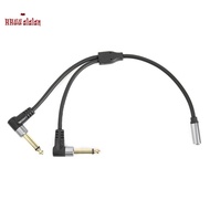 1/8 Inch Socket to 1/4 Inch Plug Y Splitter Adapter Cable 0.24M 3.5mm Female Stereo to Dual 6.35mm M